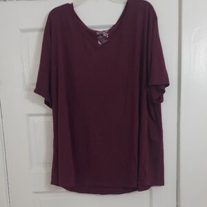 Terra & Sky Maroon Short Sleeve Top